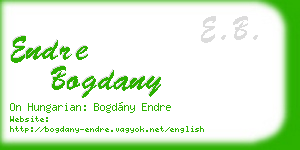 endre bogdany business card